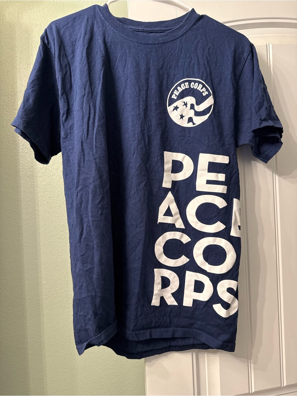 Hanes Navy Blue Peace Corps Graphic Crewneck T-Shirt